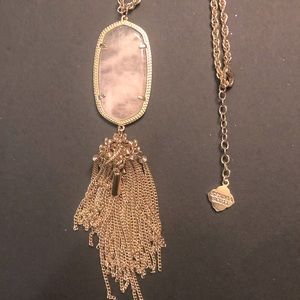 Kendra Scott rose quartz signature necklace
